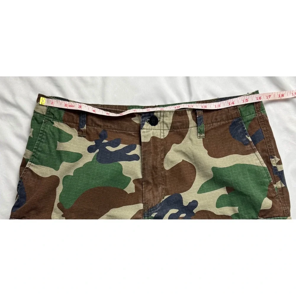 PacSun Mens Camo Cargo Shorts Green Brown Ripstop Size 32 